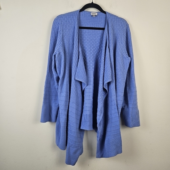 Avenue Women's Sky Blue Open Front Cardigan Sweater Size 14/16 - Picture 1 of 8